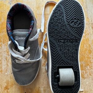 Heelys Kids Gray Lace-Up Roller Sneakers with Black Sole